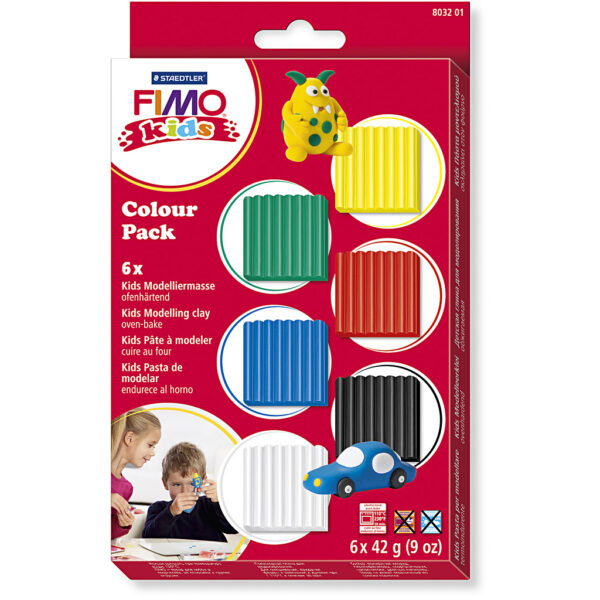 Staedtler | FIMO ler 42 gr. - Basisfarver, 6 stk