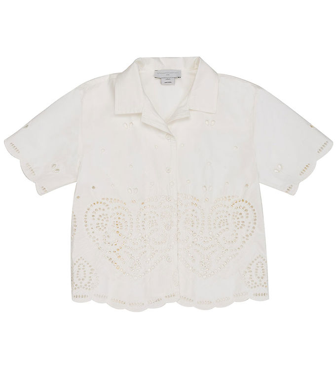 Stella McCartney Kids Skjorte - Ivory m. Hulmønster