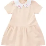 Stribet kjole m. poplin krave - ROSE - 86