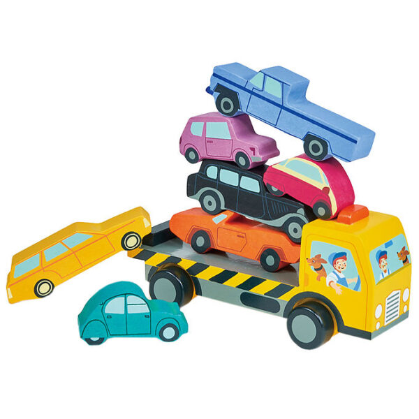 Tender Leaf Trælegetøj - Stablebiler - Biltransport