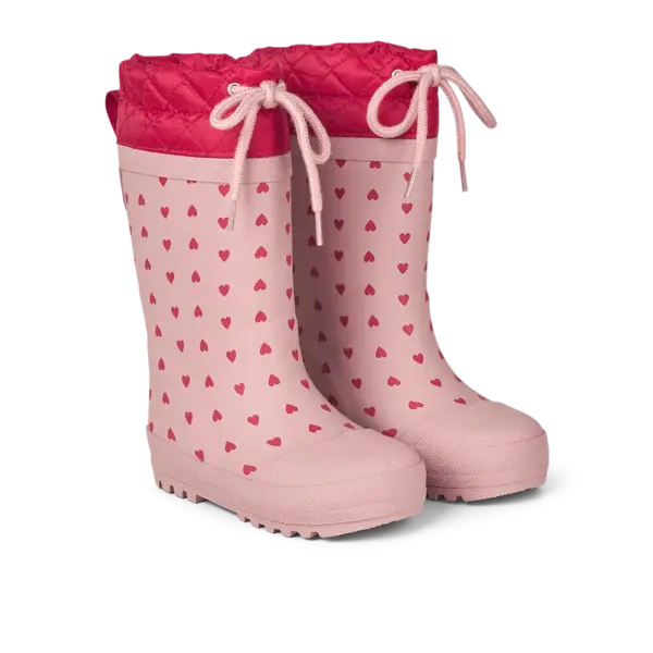 Termo Gummistøvle m. Uldfoer - Rose Heart - 29