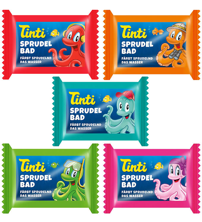 Tinti Badebombe - Assorteret - Grøn/Pink/Rød/Blå