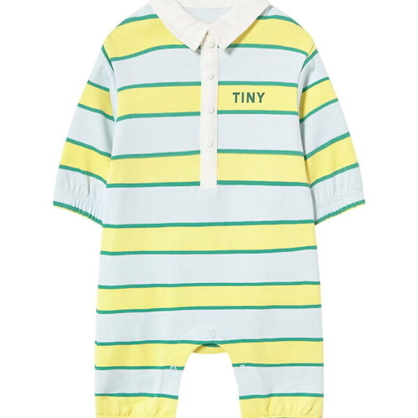 Tiny Cottons Heldragt - Polo - Retro Stripes - Ice Blue Tiny Cottons Heldragt - Polo - Retro Stripes - Ice Blue