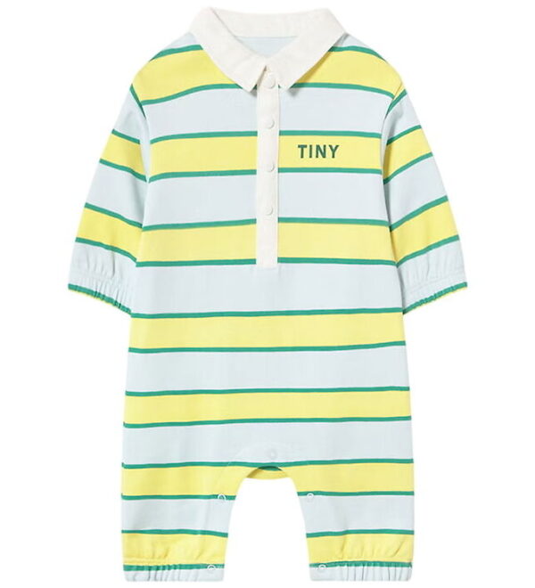 Tiny Cottons Heldragt - Polo - Retro Stripes - Ice Blue