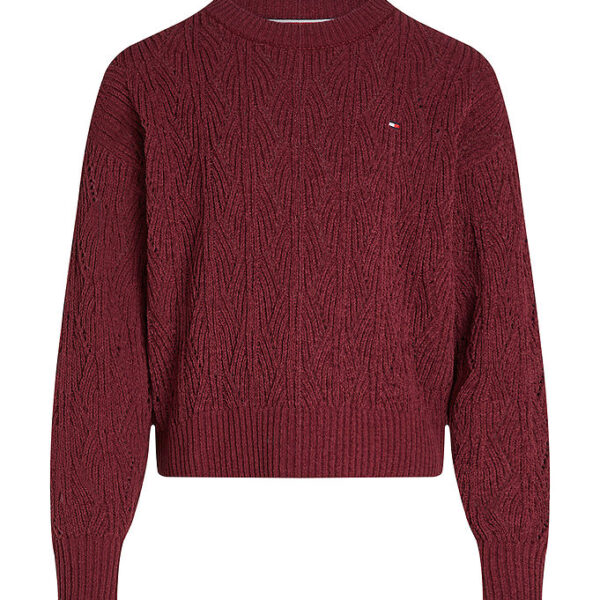 Tommy Hilfiger Bluse - Strik - Chenille - Deep Rouge