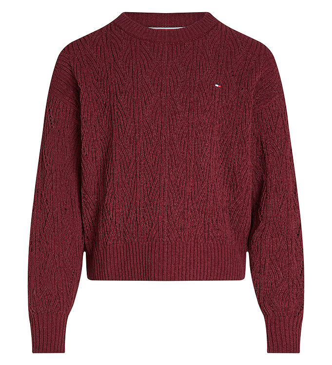 Tommy Hilfiger Bluse - Strik - Chenille - Deep Rouge