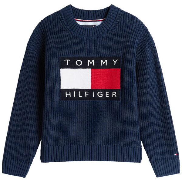 Tommy Hilfiger Bluse - Strik - Falg Heritage - Dark Night Navy