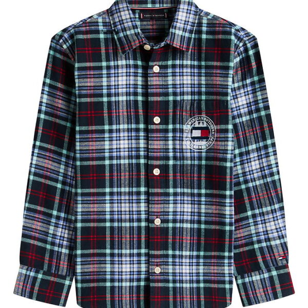 Tommy Hilfiger Skjorte - Graphic Check - Dark Navy/ Check Blue