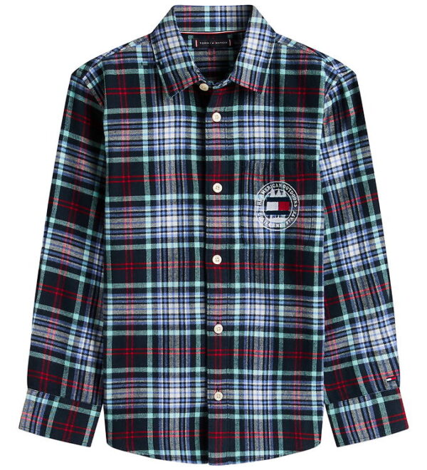 Tommy Hilfiger Skjorte - Graphic Check - Dark Navy/ Check Blue