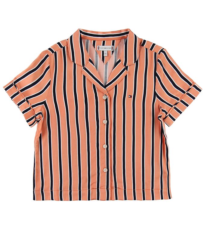 Tommy Hilfiger Skjorte - Resort Stripe - Orange Tommy Hilfiger Skjorte - Resort Stripe - Orange