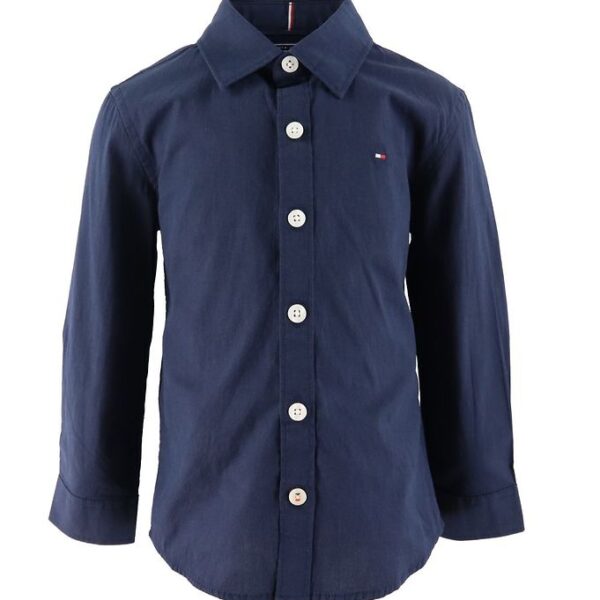 Tommy Hilfiger Skjorte - Solid Stretch - Organic - Twilight Navy