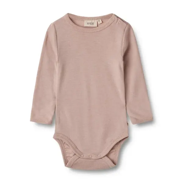 Uld body langærmet Lucca - Dry Rose - 80