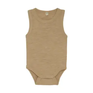 Uld body uden ærmer - Light Camel Melange - 90