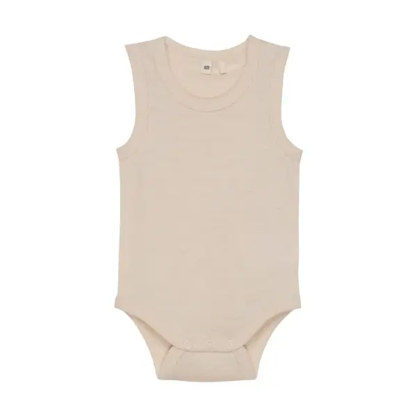 Uld body uden ærmer - Sandshell Melange - 100