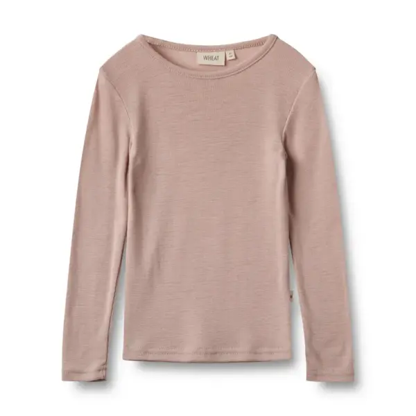 Uld t-shirt ls Alfie - Dry Rose - 104