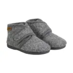 Uldhjemmesko velcro - Dark Gray Melange - 26