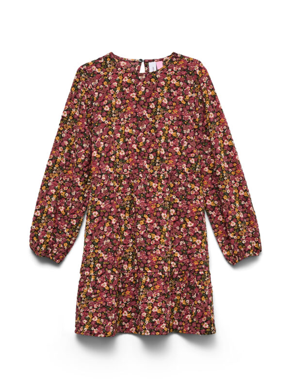 VERO MODA Kjole Hollo Chocolate Brown Rose Flower