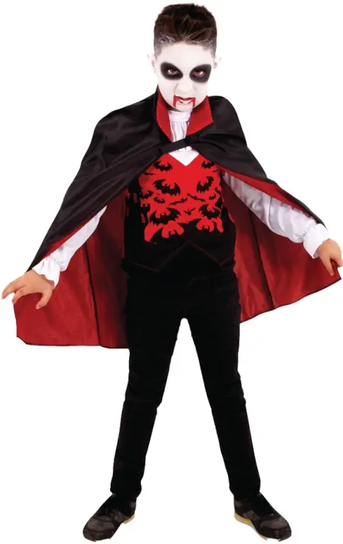 Vampyr kostume med kappe str. 3-4 år