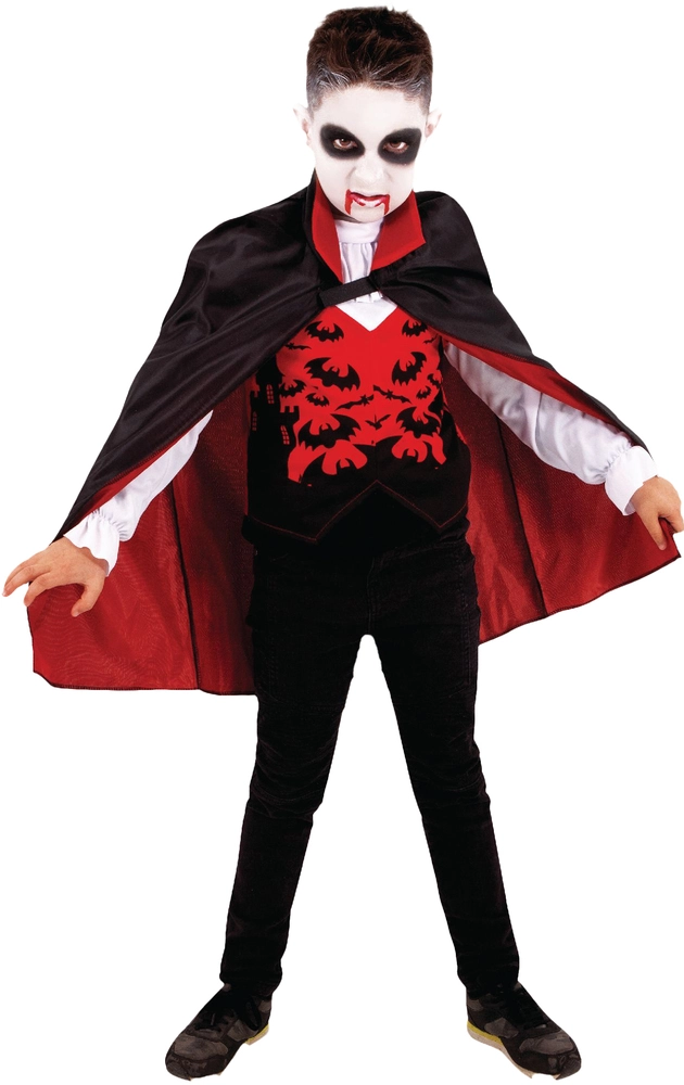 Vampyr kostume med kappe str. 3-4 år