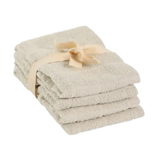 Vaskeklud (4 pk) - Beige