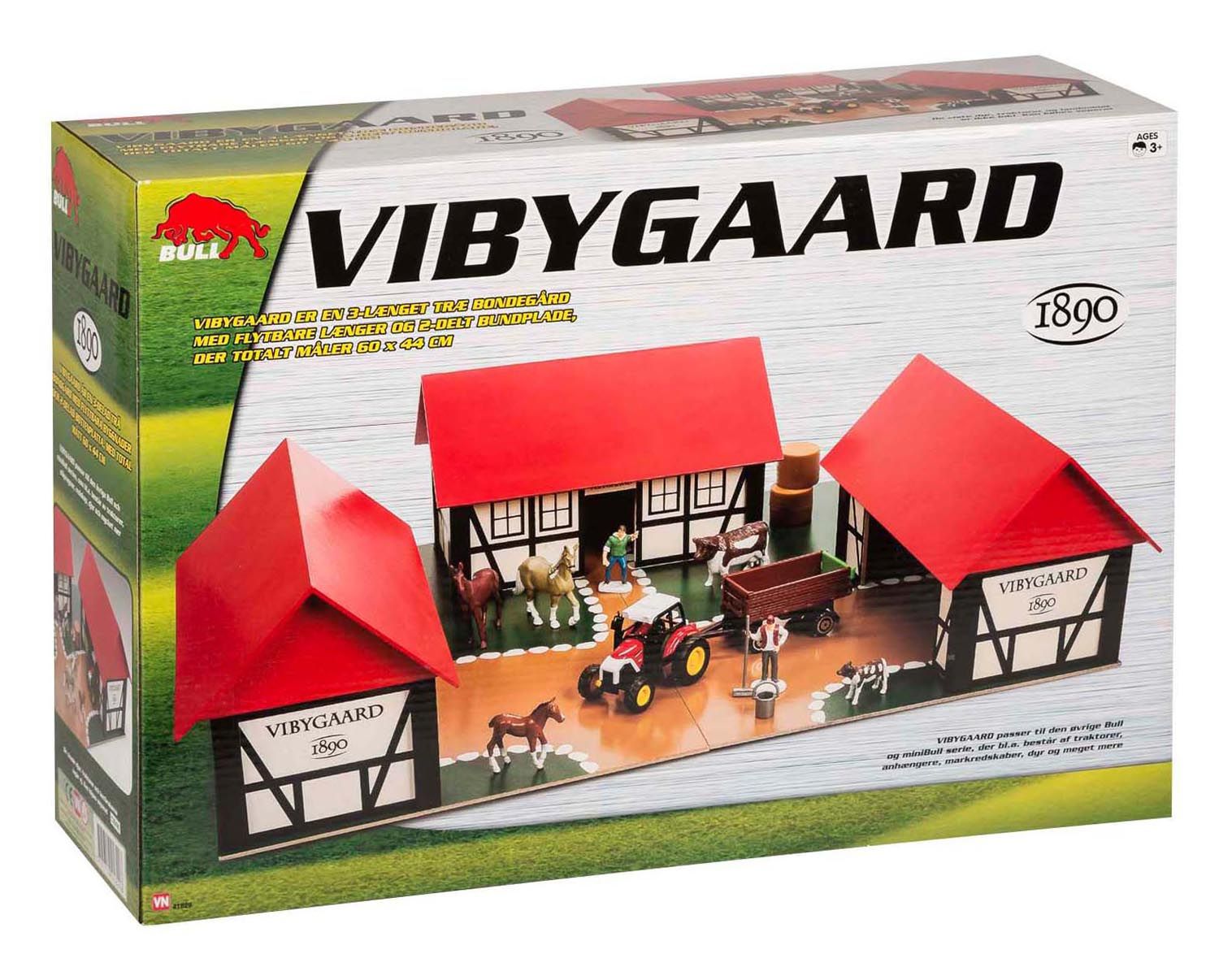 Vibygaard Træbondegård Med 3 Længer - bondegård - Legekammeraten.dk