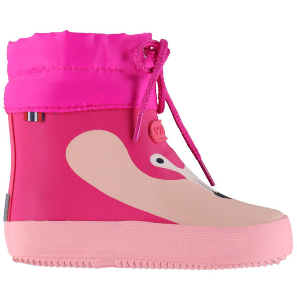 Viking Gummistøvler - Alv Barefoot - Light Pink/Magenta m. Print