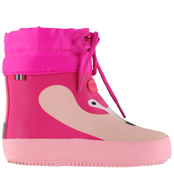 Viking Gummistøvler - Alv Barefoot - Light Pink/Magenta m. Print