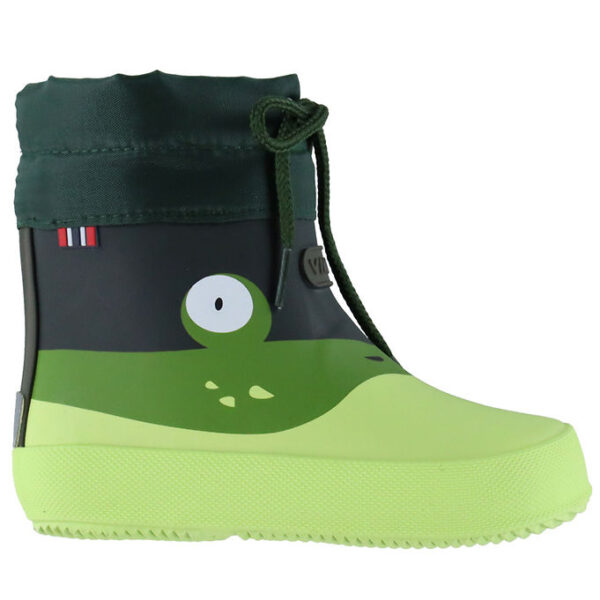 Viking Gummistøvler - Alv Barefoot - Lysegrøn/Grøn m. Print