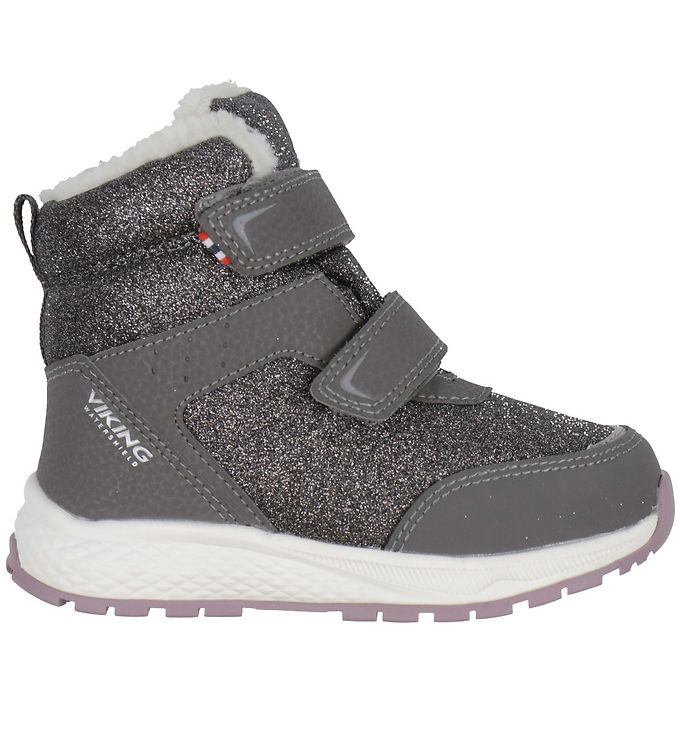 Viking Vinterstøvler - Equip Glitter Warm WP 2V - Charcoal/Dusty
