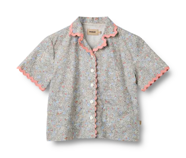 Vilma Lace T-Shirt - Air Blue Flowers - 128 Vilma Lace T-Shirt - Air Blue Flowers - 128