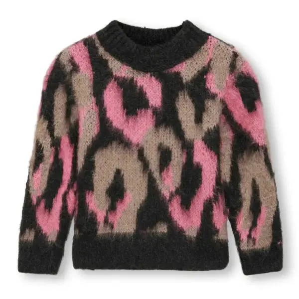 Wild langærmet o-neck strik - PIRATE BLACK - 98