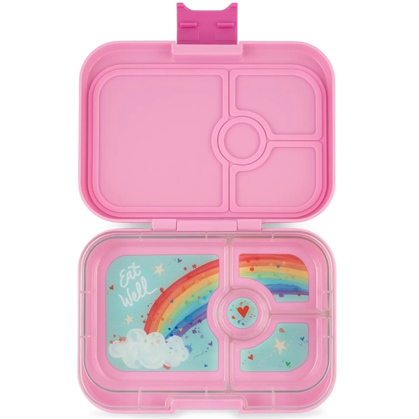 Yumbox Madkasse Bento Panino - 4 rum - Power Pink - Regnbue
