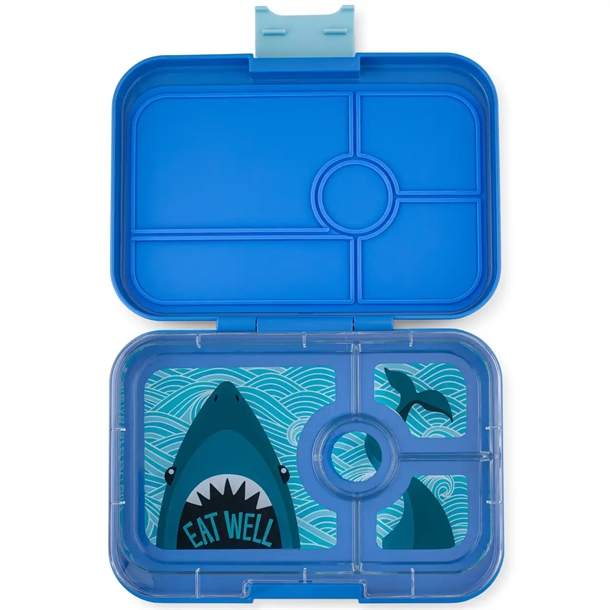 Yumbox Madkasse Bento Tapas XL - 4 rum - True Blue m. Haj