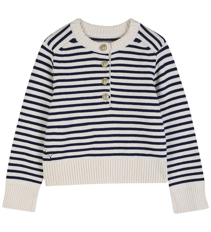 Zadig & Voltaire Bluse - Strik - Navy/Off Whitestribet