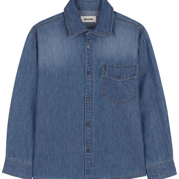 Zadig & Voltaire Skjorte - Denim Blue m. Print