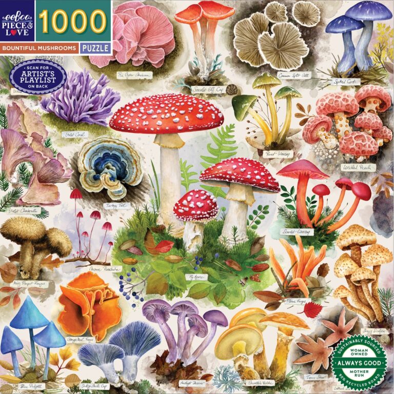 eeBoo | Puslespil m. 1.000 brk. - Bountiful Mushrooms