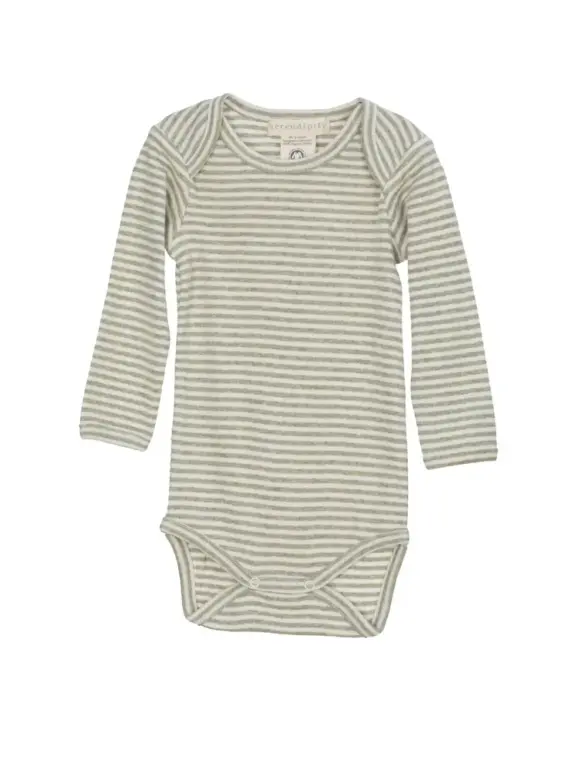 Baby Stribet Body - SAGE/ECRU - 62 / 3 MDR.