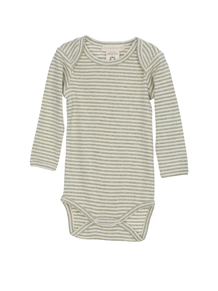 Baby Stribet Body - SAGE/ECRU - 62 / 3 MDR.