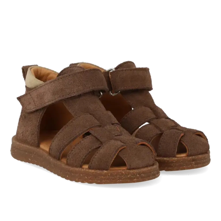 Begynder Sandal m Velcro - Dark Taupe/Sand - 20