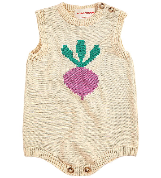 Bobo Choses Body u/æ - Strik - Pixel Sugar Beet - Offwhite Bobo Choses Body u/æ - Strik - Pixel Sugar Beet - Offwhite