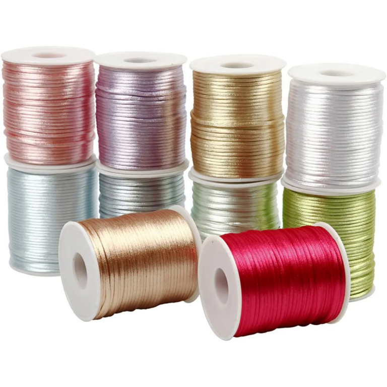 Creativ Company | Satinsnor Ø2 mm, 50 m - Pastelfarver, 10 stk