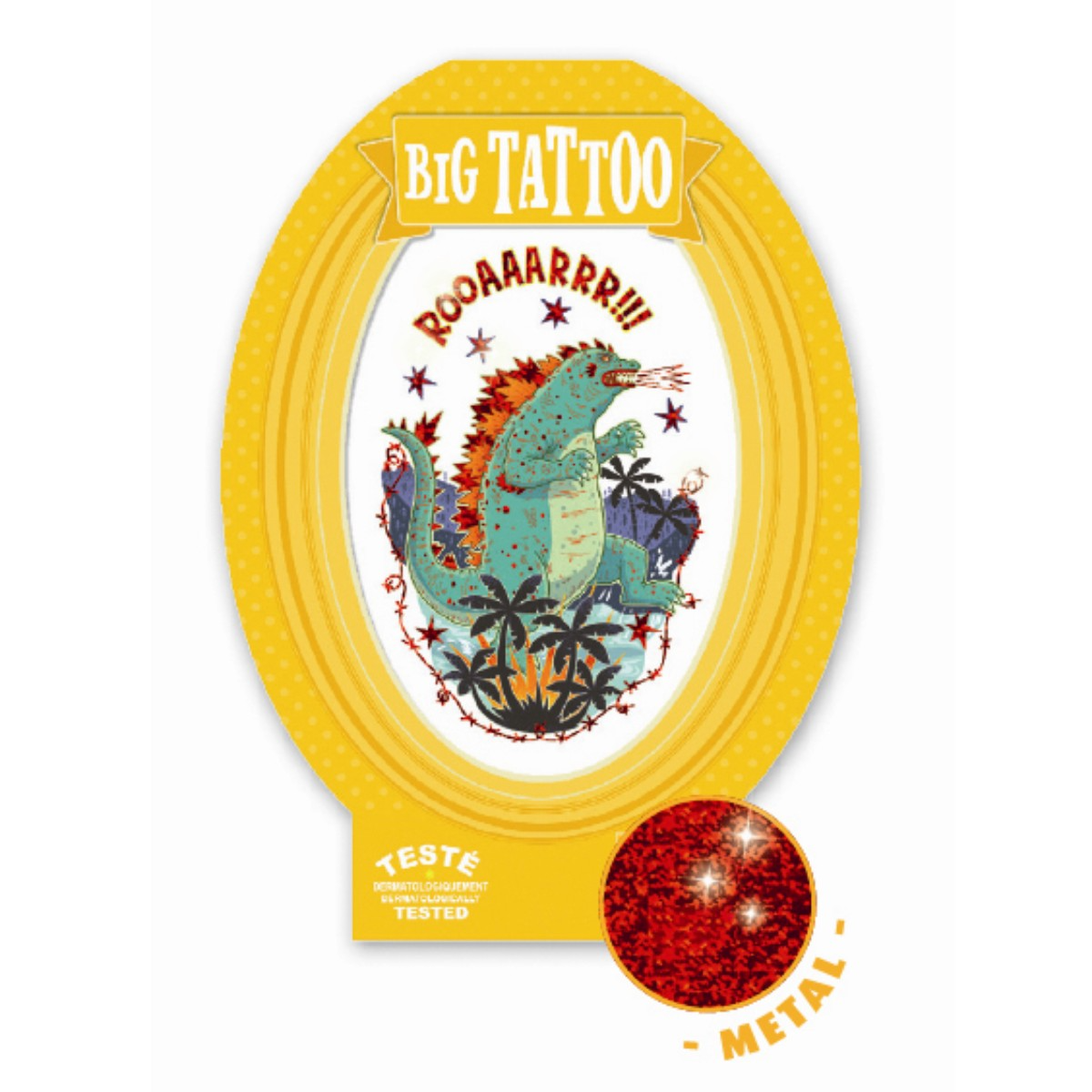 Djeco | Tatovering, Stor - Godzilla