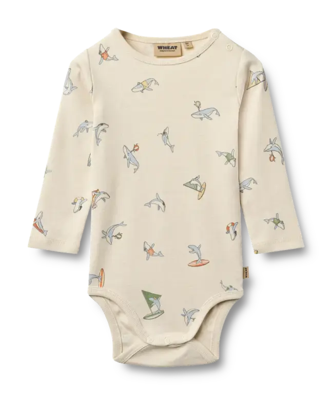 Freddie Langærmet Body - Whale friends - 74
