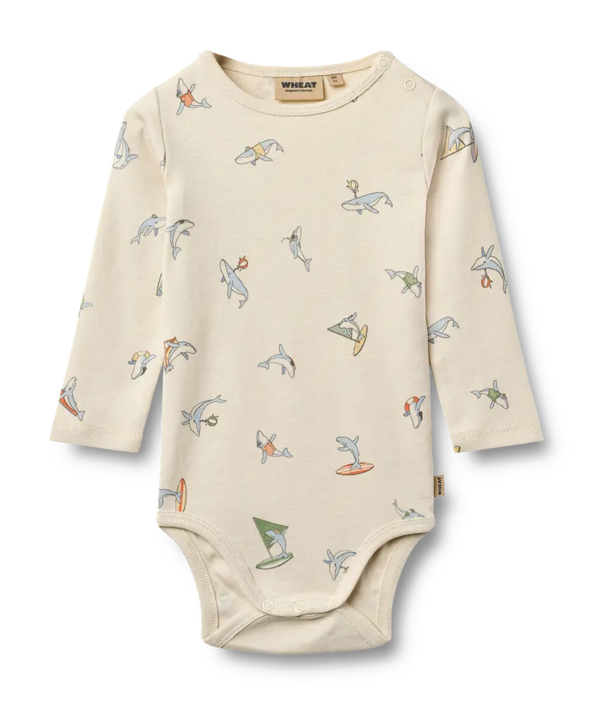 Freddie Langærmet Body - Whale friends - 74