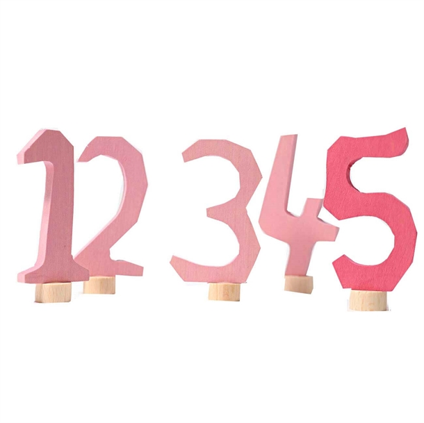 GRIMM'S Dekorative Numre Pink - 1-5 GRIMM'S Dekorative Numre Pink - 1-5