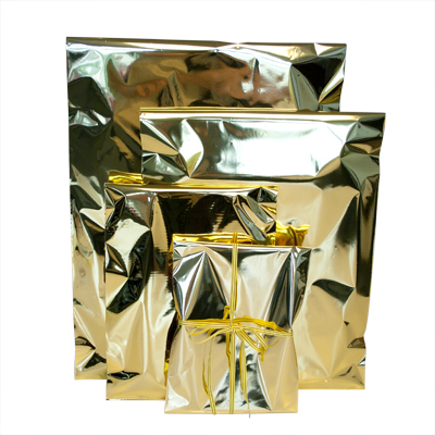 Gavepose 40x57 cm - Guld cellofan