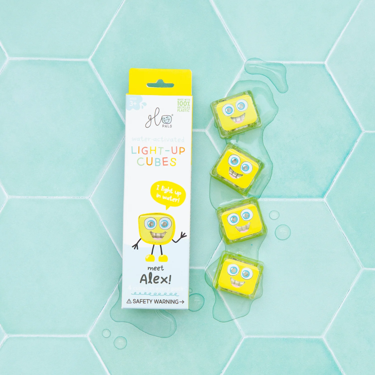 Glo Pals | Sansekuber til vand - Alex, 4 stk