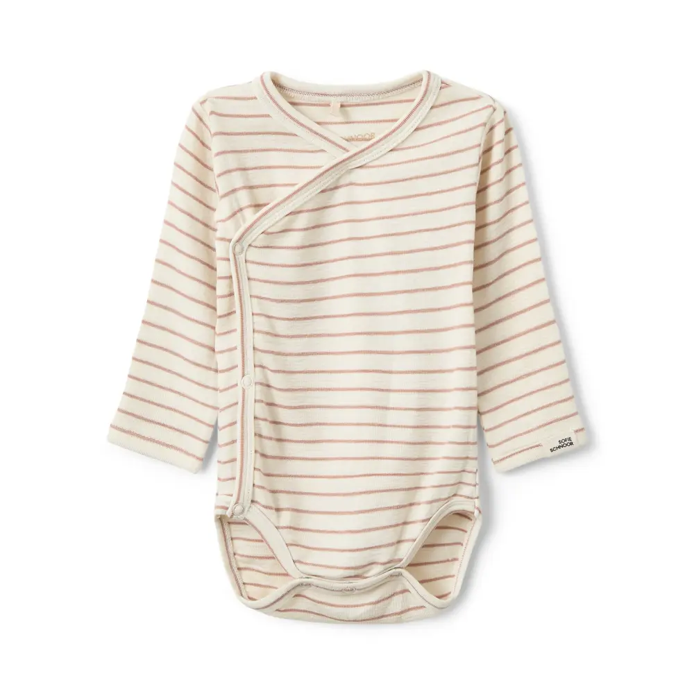 Kaya Langærmet Body - Rose stripe - 62