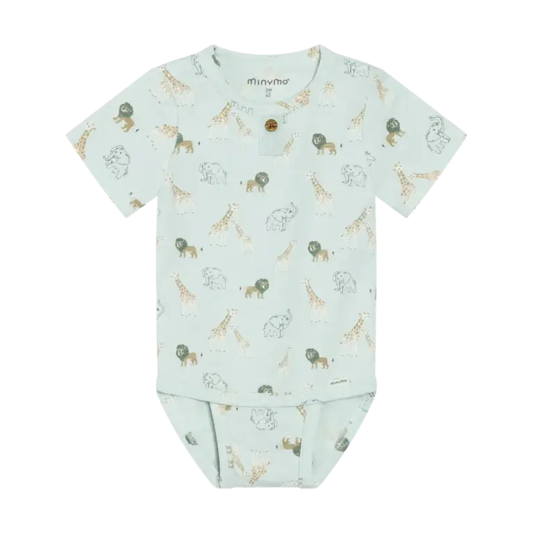 Kortærmet Body m. Print - Sprout Green - 62