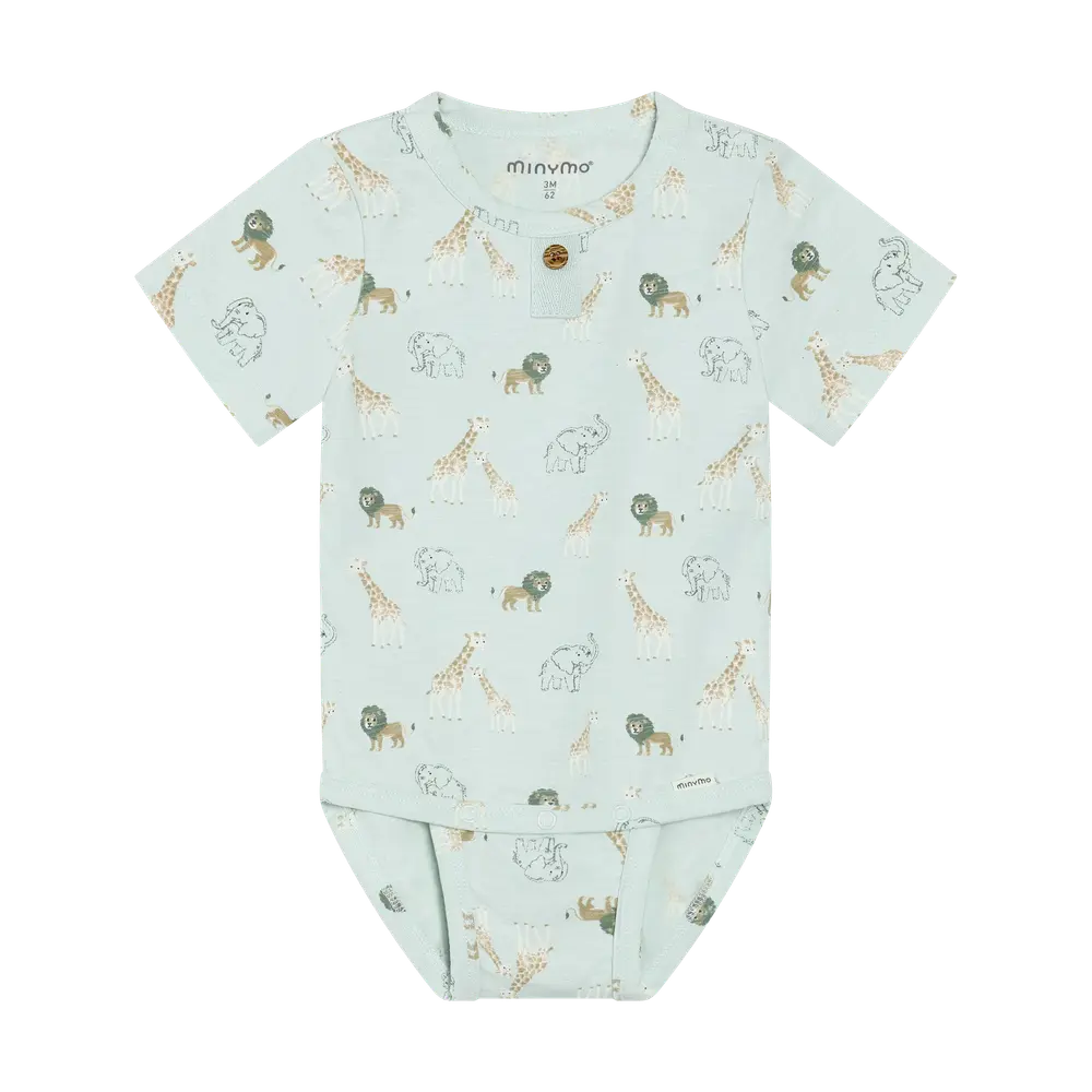 Kortærmet Body m. Print - Sprout Green - 62
